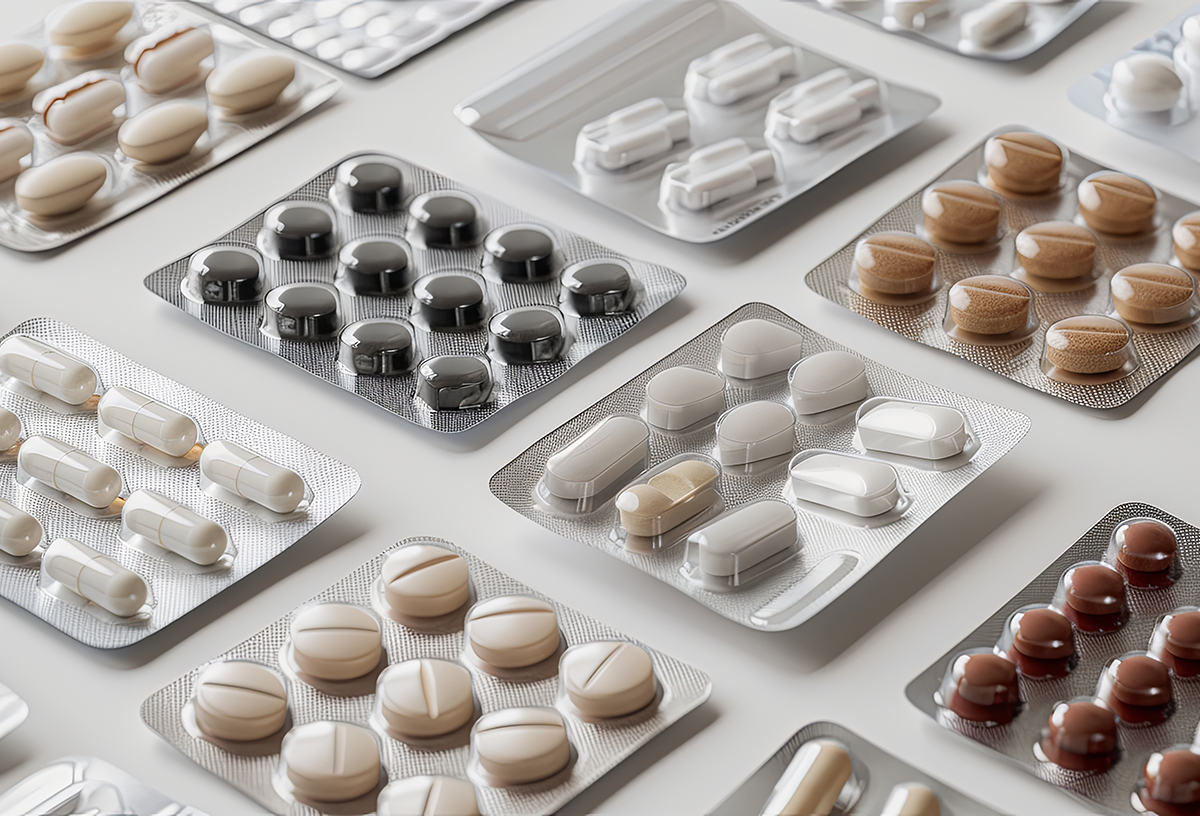 assorted packs of pharmaceutical supplies in pill form