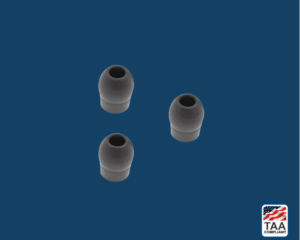 3 black medical ear tips