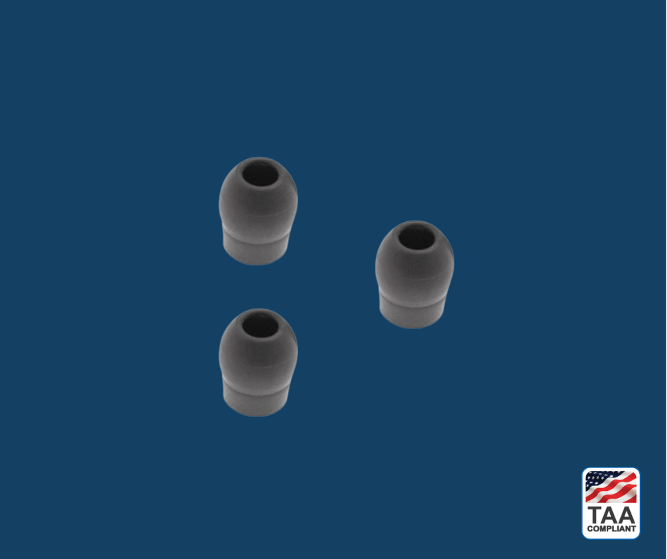3 black medical ear tips