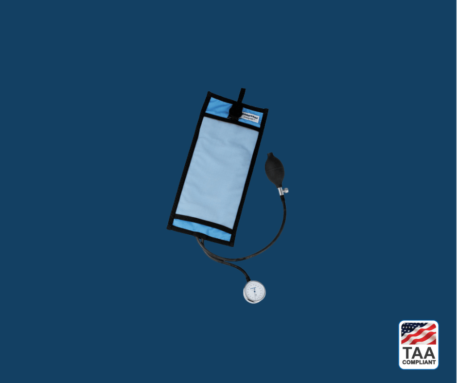 blue/light-blue medical bladder pack