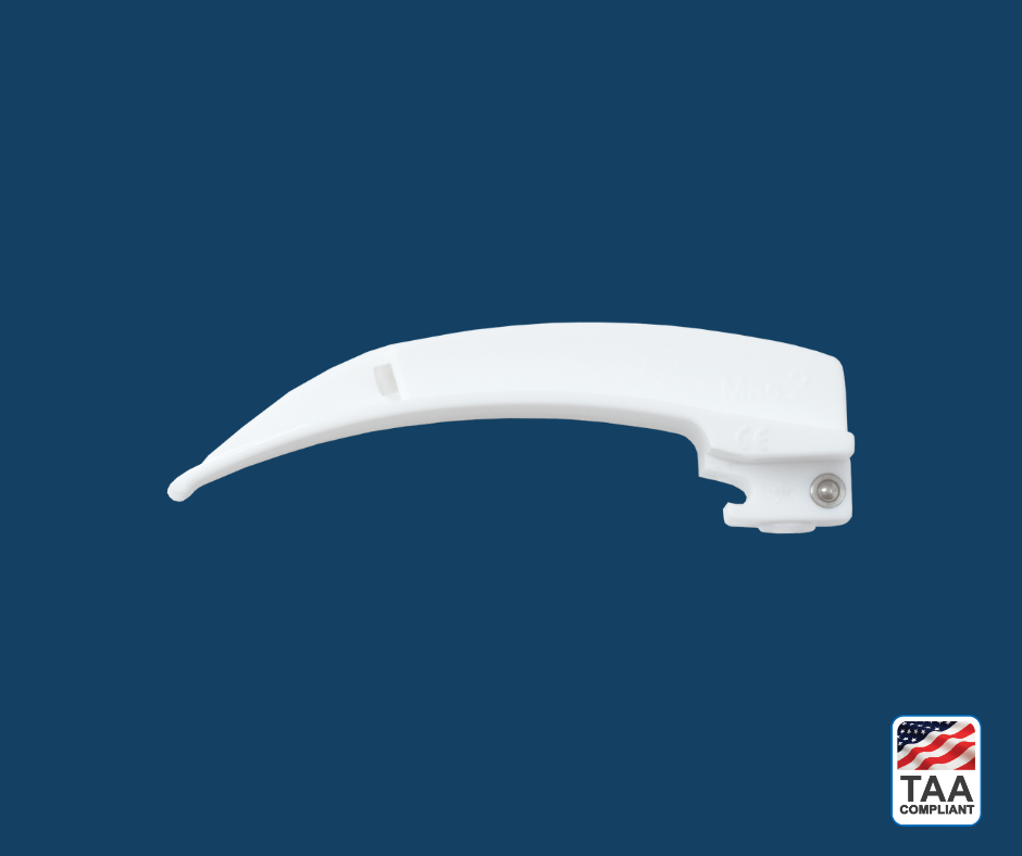white laryngoscope rounded blade