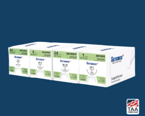 white box with green label of sutulon sutures